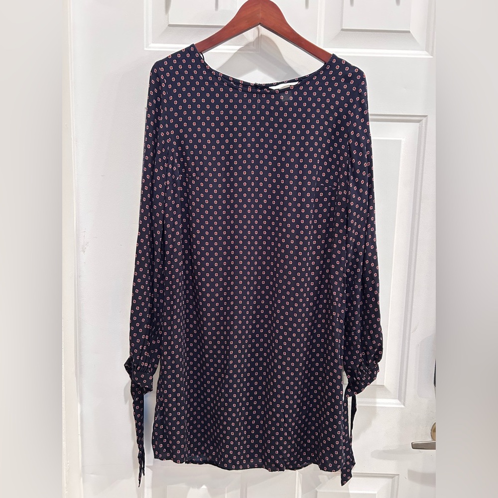 H&M Navy Long Sleeve Dress with Polka Dots